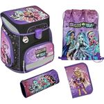 Scooli EasyFit Schulranzen-Set 5-teilig mit reflektierenden Flächen, ergonomisches Tragesystem, Monster High