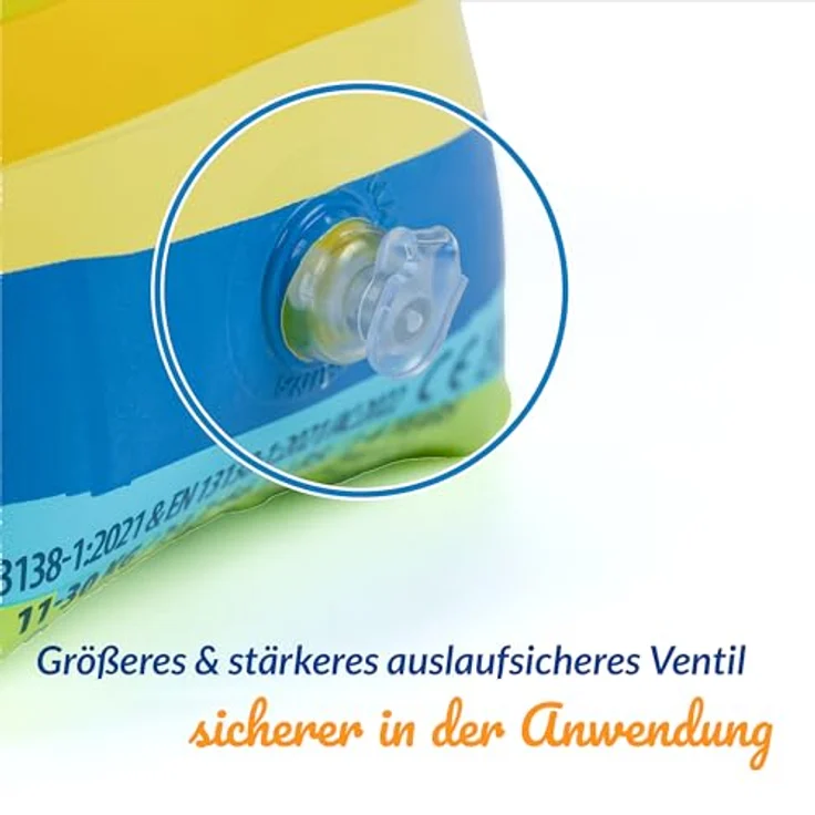 Limmys Premium Qualitäts-Kinder- Schwimmflügel in 6 einzigartigen Designs, Schwimmhilfe ab 1 Jahr, geruchlos & ungiftig, blau – Bild 4