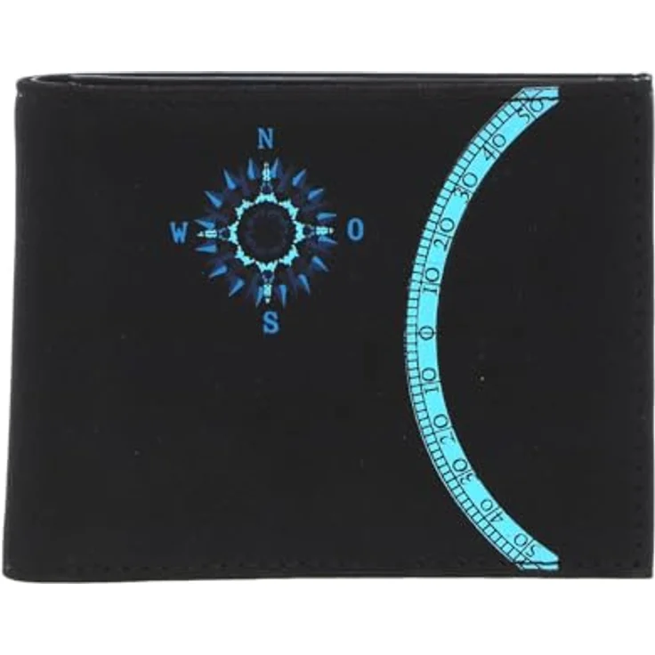 Oxmox Geldbörse New Cryptan RFID Protect Pocketbörse Windrose Print Cyan Black, Kinderportemonnaie wasserabweisend und langlebig – Bild 3