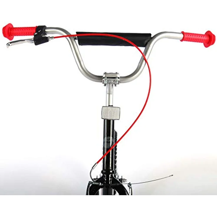 Volare Roller 16 Zoll Schwarz Rot - Breite 16" Reifen, kinderfreundliche Handbremse und cooles Design – Bild 6
