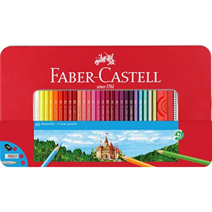 Faber-Castell 115894 - Buntstift hexagonal, 60er Metalletui – Bild 1