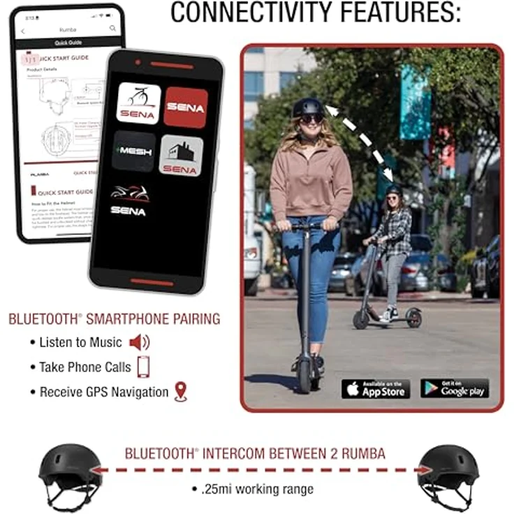 Sena Rumba matt black Größe L smarter Mulitsport-Helm – Bild 4