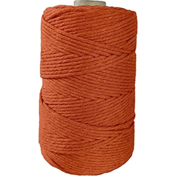 BooGardi Makramee Garn Bastelgarn, 100% Baumwolle, Orange, 3mm x 200m, 2 Stärken Macramee Kordel Band – Bild 5
