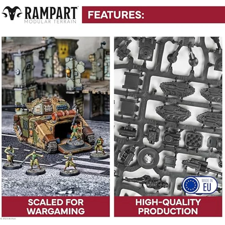 Archon Studio City Ruins, Tischgröße Schlachtfeld für Miniaturen, unlackiert, Push and Fit Montage, magnetfreundlich – Bild 2