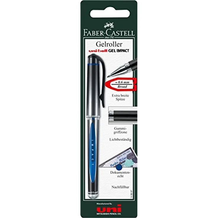uni-ball 146896 - Gelroller uni-ball Gel Impact, 0,6 mm, blau, 1 Stück
