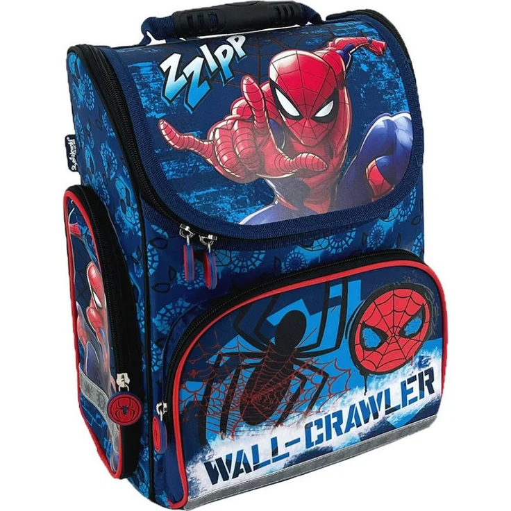 Spiderman Schulrucksack Schulranzen Schultornister Schulrucksack, Designs für jeden Geschmack, großzügige Abmessungen, leicht und praktisch - blau – Bild 1