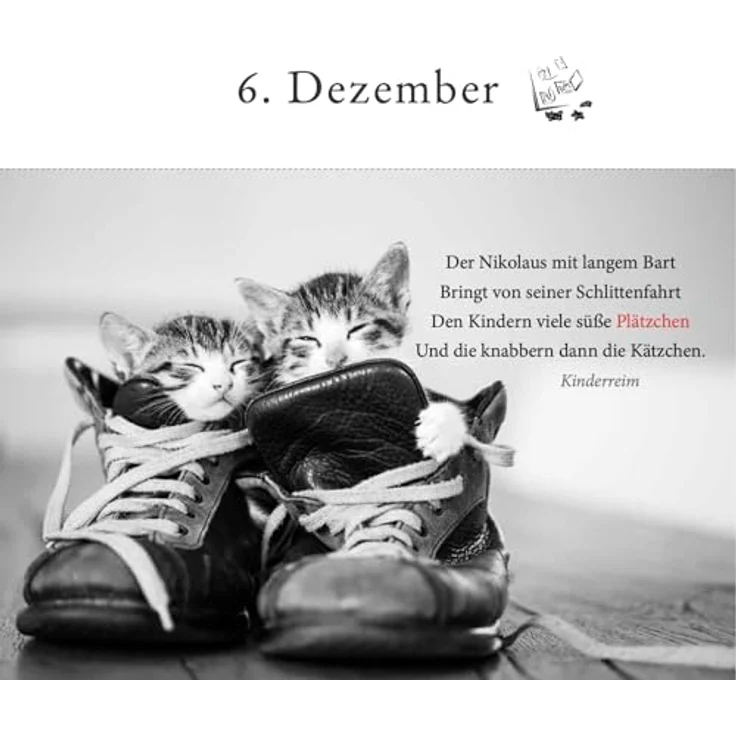 Sonstige Verlage, Der literarische Katzen-Adventskalender mit 24 Postkarten und literarischen Zitaten – Bild 5