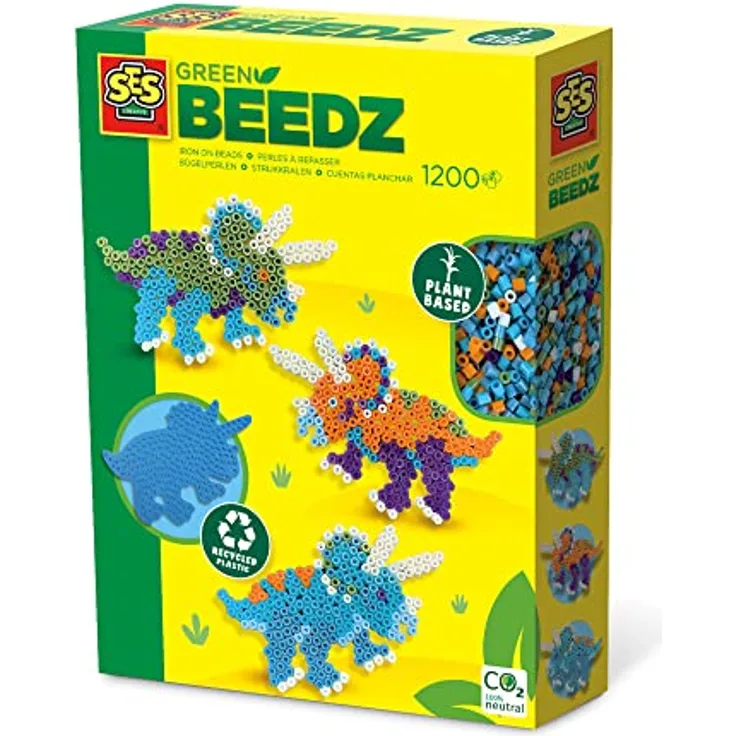 SES 06405 Green Beedz-Bügelperlenset Triceratops-Dino