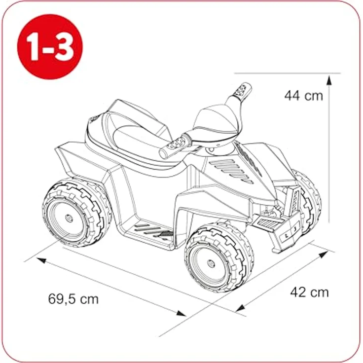 FEBER Quad CE-Blue 6V, Elektrofahrzeug für Kinder 18 Monate bis 3 Jahre, mit Gaspedal, große Räder, bis zu 40 Minuten Akkulaufzeit, inkl. Ladegerät – Bild 3