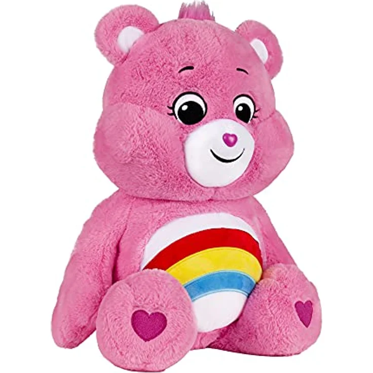 Troetelbeertjes Care Bears 60 cm Jumbo Plüschbär Cheer Bear, kuscheliges Spielzeug mit buntem Regenbogen auf dem Bauch – Bild 3