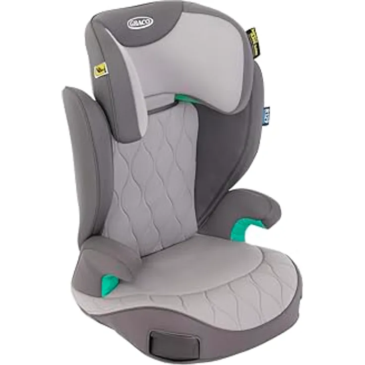 Graco Kindersitz Affix i-Size R129 - Rückenlehne, ISOFIX, 10-fach höhenverstellbare Kopfstütze, leicht & sicher - Iron
