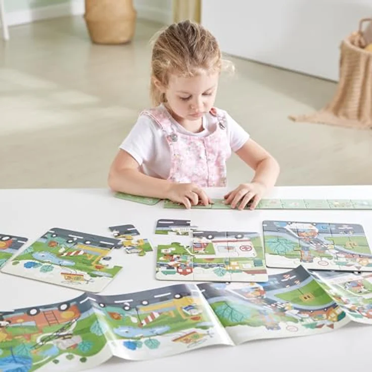 Hape E1639 Puzzle, Mehrfarbig - Förderung der kindlichen Entwicklung durch 4er Set mit Erzählplättchen – Bild 5