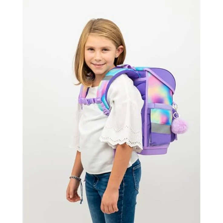 Belmil 405-41 Schulranzen Set (Rainbow Color 2), 4-teilig mit Brustgurt und Magnetverschluss, geeignet für die 1. bis 4. Klasse – Bild 4