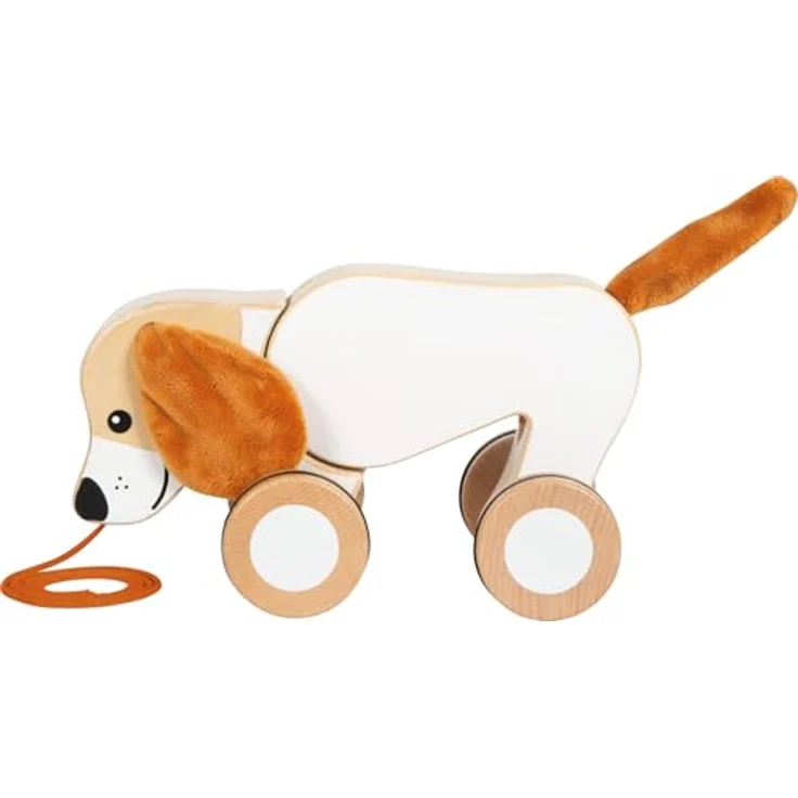 Small Foot - Wooden Sled Dog with Crinkly Ears, Schiebe- & Ziehspielzeug für Babys – Bild 5