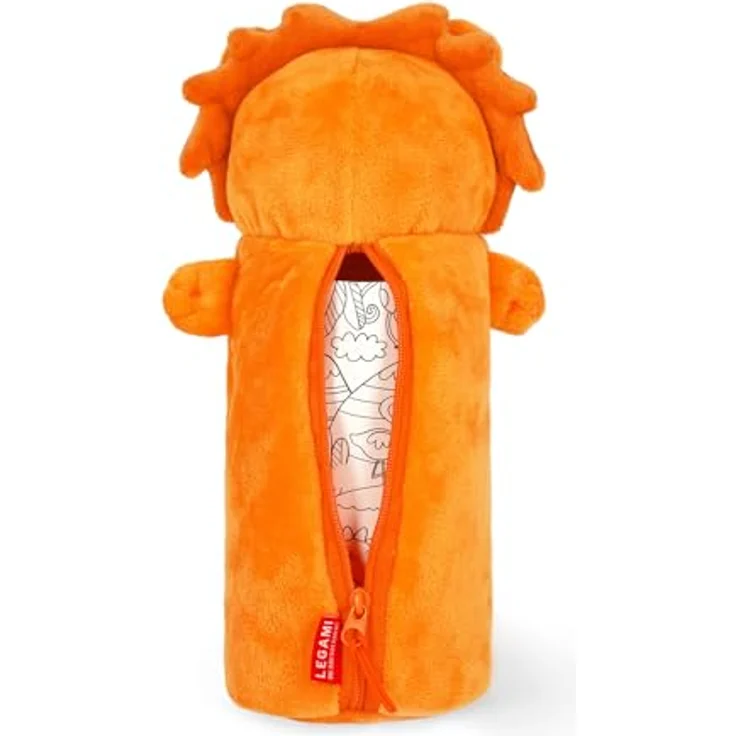 Legami Super Soft Federmäppchen Lion-Motiv, 100% Polyester mit Ausmalkarte, 24,5 cm – Bild 2