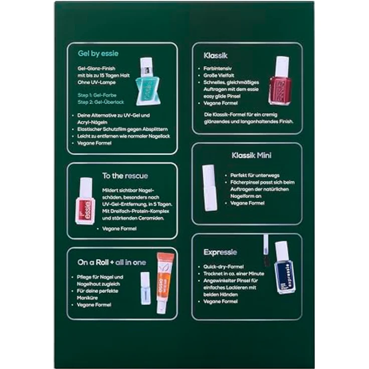 essie Adventskalender Essie Nagellack Adventskalender 2025, 24-tlg. mit Gel, Klassik und Expressie Farben, inkl. Pflegeprodukten und Gewinnspiel – Bild 10