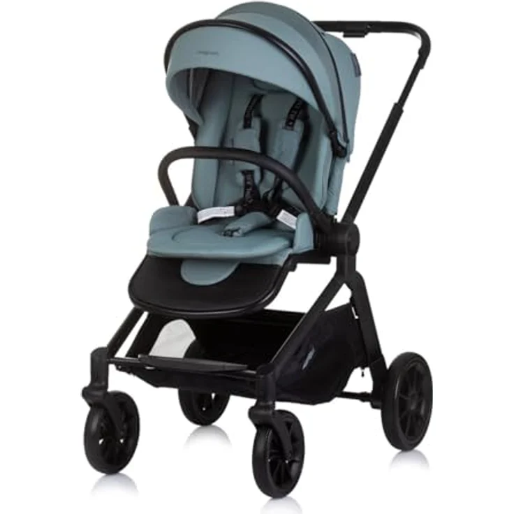 Chipolino Kombikinderwagen Magnum 3 in 1, Babywanne, Sportsitz, i-Size Babyschale, grün, 22 kg Tragkraft, gefederte PU-Räder, umkehrbare Sitzeinheit, leichter Aluminiumrahmen – Bild 2