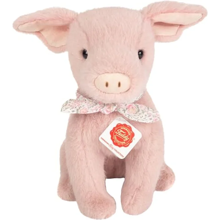 Hermann Teddy Schwein Audrey 23 cm, Kuscheltier mit recycelter Füllung, plüschig weich, geprüfte Sicherheit – Bild 1