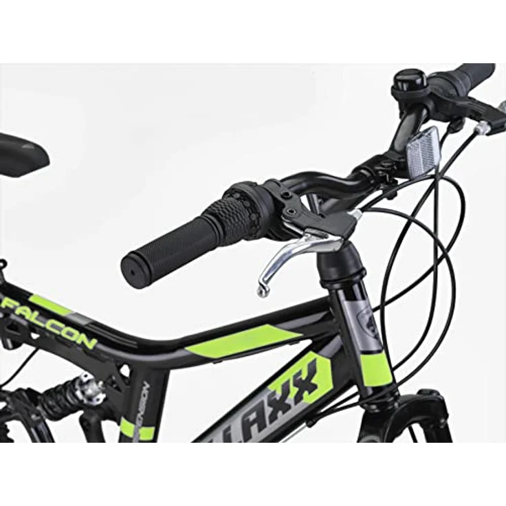 Chillaxx Bike Falcon Premium Mountainbike 24 Zoll Schwarz-Lime V-Bremse- 21 Gang-Schaltung - Vollfederung – Bild 4