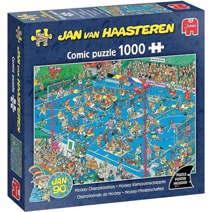 Jan Van Haasteren Hockey Championships, 1000 Teile Puzzle für Erwachsene, humorvolles Wimmelbild in lebendigen Farben, FSC-zertifiziert
