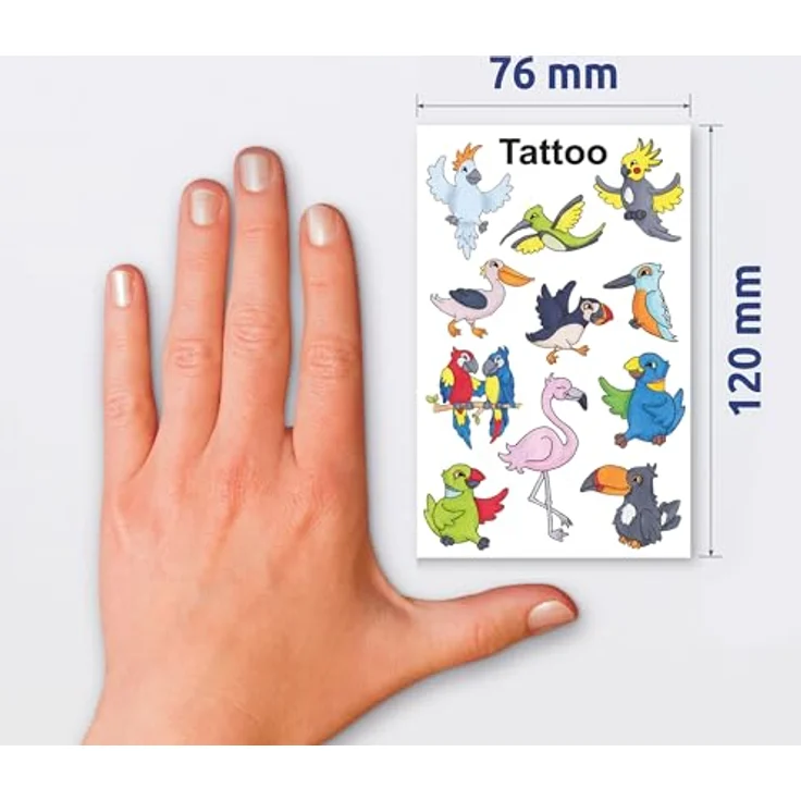 AVERY Zweckform Klebetattoo Tiere, 12 mehrfarbige selbstklebende Etiketten, wasserfest und dermatologisch getestet – Bild 3