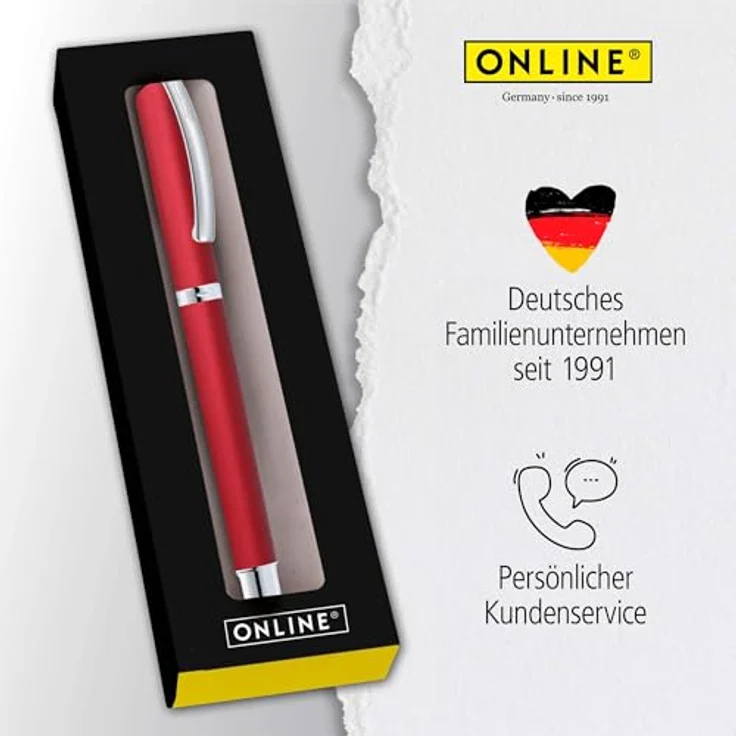 Online Pen Vision Füllhalter, eleganter Füllfederhalter aus mattiertem Aluminium mit Iridum-M-Feder in Geschenkbox – Bild 6