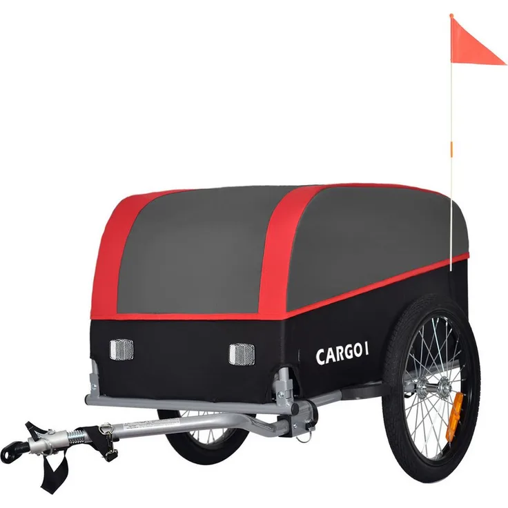 TIGGO Fahrradlastenanhänger Tiggo VS Cargo I Klappbar 120 Liter, Stabiler Stahlrohrrahmen