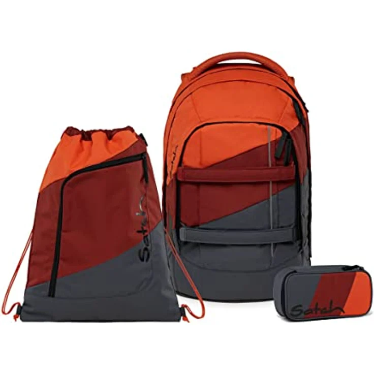 Satch Schulrucksack Pack Now or Never, 3tlg Set inkl. Schlamperbox und Sportbeutel, ergonomisch, schwarz – Bild 2