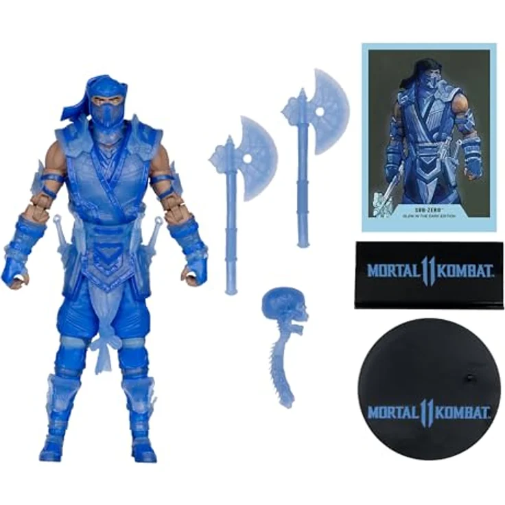 McFarlane Mortal Kombat Action Figure Glow in The Dark Edition Sub-Zero (Gold Label), 18 cm mit Zubehör und Base – Bild 5