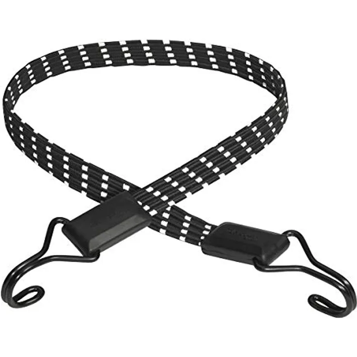 Master Lock 3229EURDAT Flaches Gummi-Spannseil mit Haken [80 cm langes Spannseil] [Reflektierendes Spannseil] [Doppelter Invershaken] - Ideal zum Transportieren, Verpacken und Sichern von Lasten
