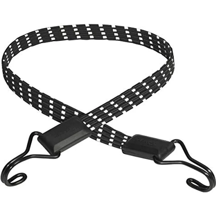 Master Lock 3229EURDAT Flaches Gummi-Spannseil mit Haken [80 cm langes Spannseil] [Reflektierendes Spannseil] [Doppelter Invershaken] - Ideal zum Transportieren, Verpacken und Sichern von Lasten – Bild 1