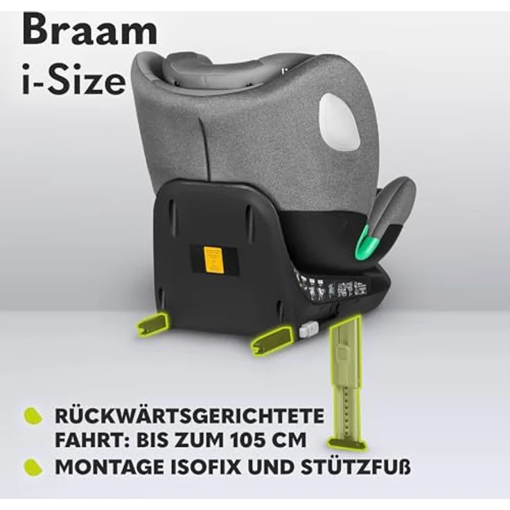 lionelo Autokindersitz BRAAM i-SIZE, ab Geburt bis 36 kg, 4-in-1-Sitz, ISOFIX + Stabilisierungsfuß, sehr sicher – Bild 3