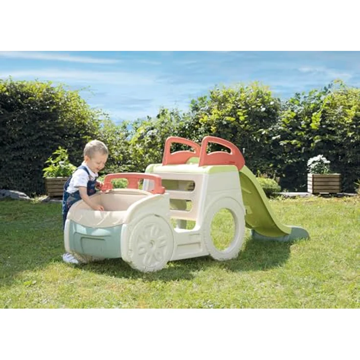 Smoby Life Adventure Car, Spielauto mit Lenkrad, Rutsche und Sandkasten aus 78% Recyclingmaterial, ab 18 Monate – Bild 5