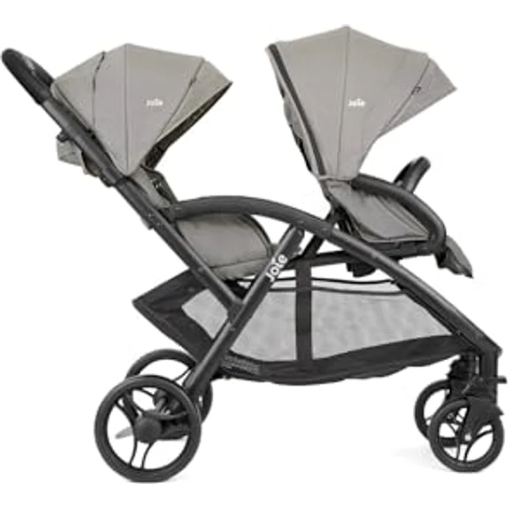 Joie Evalite Duo Zwillingswagen mit Regenverdeck, ultraleicht, ab Geburt bis 30 kg, SureLock™-Mechanismus, UV-Schutz 50+, 4-Rad-Einzelfederung, Coal, Gray Flannel – Bild 5