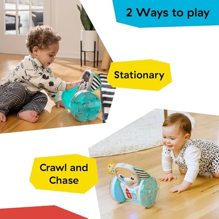 Baby Einstein Chase & Tap Earl, interaktives Krabbelspielzeug mit 2 Positionen, mehr als 50 Phrasen in 4 Sprachen, abwischbar, ab 6 Monaten – Bild 2
