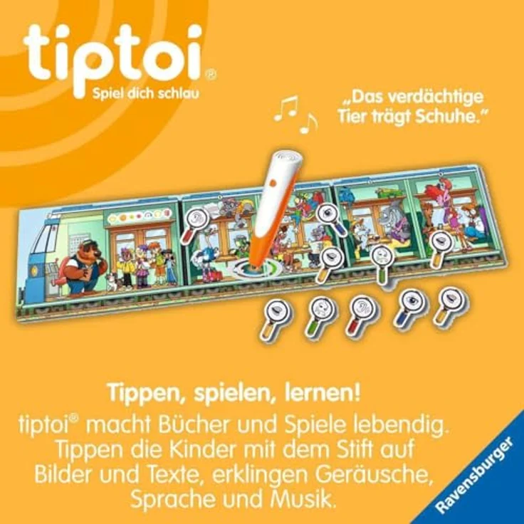Ravensburger tiptoi® Spiel - Team SMART ermittelt - Diebstahl im Tier-Express, interaktives Lernspiel für Kinder über 3 Jahren – Bild 5