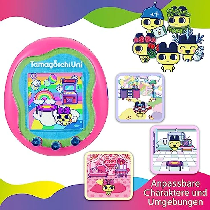 Bandai Tamagotchi Uni, interaktives virtuelles Haustier in multilingualer Version (Deutsch, Spanisch, Französisch, Japanisch, Italienisch, Portugiesisch, Englisch) – Bild 4