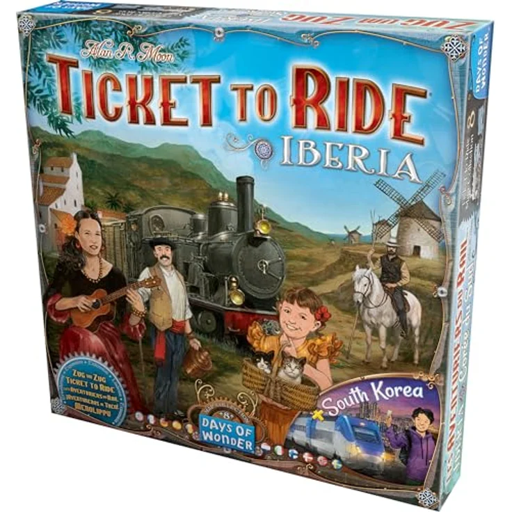 Days of Wonder, Zug um Zug – Iberia & Südkorea, Map-Erweiterung, Familienspiel, Brettspiel, 2-5 Spieler, ab 8+ Jahren, 30-60 Minuten, Deutsch, Mehrsprachig – Bild 2