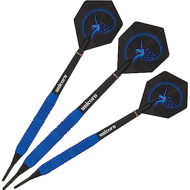 Unicorn Core Plus Rubberised Blue Brass Soft Darts, 16 Gr. / Inhalt 1 Stück – Bild 6