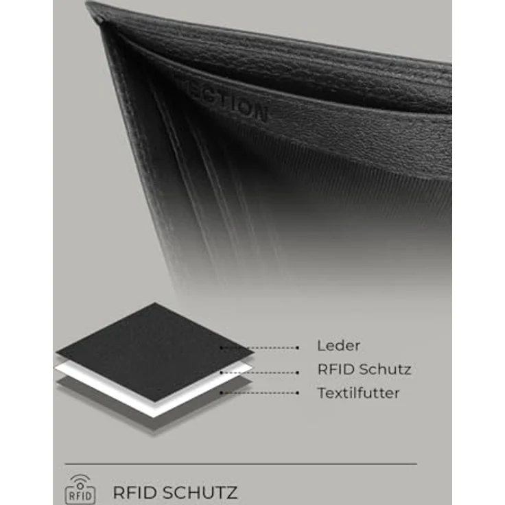 Redolz Leather Essentials Geldbörse RFID Leder 12 cm ausklappbar black – Bild 5
