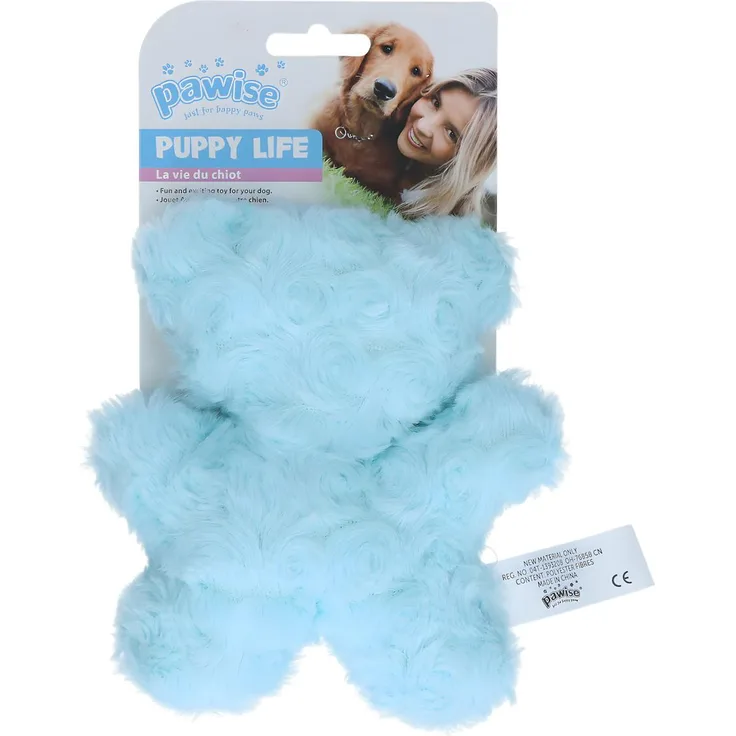 Pawise Puppy Life My Bear Plüschbär für Welpen, kuscheliges Spielzeug mit Quietsche, verschiedene Farben