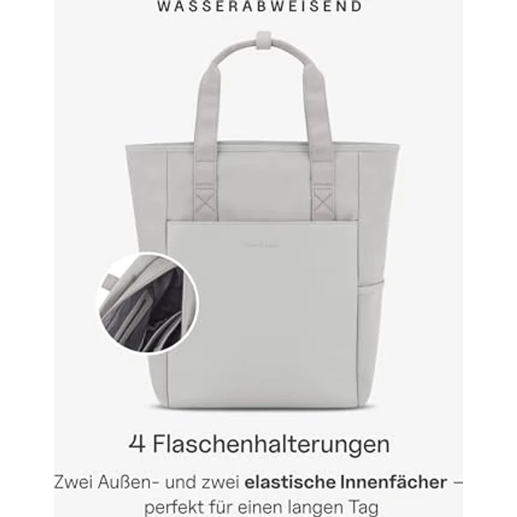 Kapten & Son Lindby Wickeltaschenset 4 tlg. mit Laptopfach, grau, 100% PET, 35 cm x 14 cm x 41 cm – Bild 5