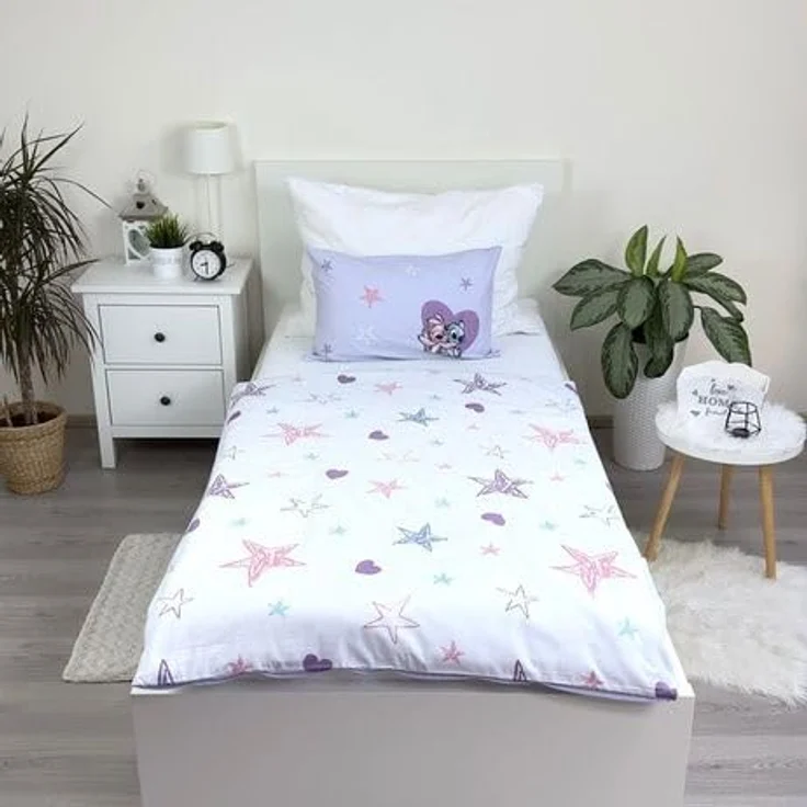 Jerry Fabrics Lilo und Stitch Baby lila Wende Bettwäsche Kopfkissen Bettdecke Set 100x135cm Kleinkind, aus 100% Baumwolle, atmungsaktiv – Bild 8
