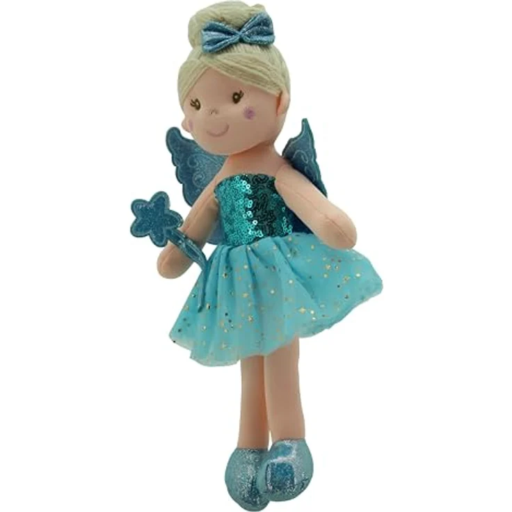 Sweety Toys 13258 Stoffpuppe Fee Plüschtier Prinzessin 30 cm blau – Bild 2