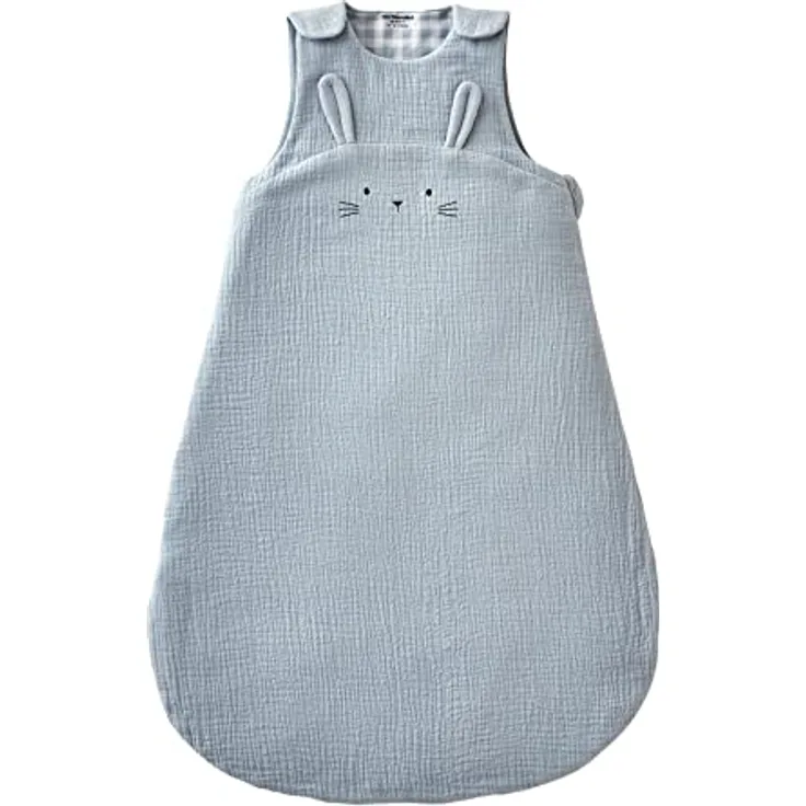 Vertbaudet Lovely Farm Schlafsack für den Sommer, aus Bio-Baumwolle, 0/6 m, Blau