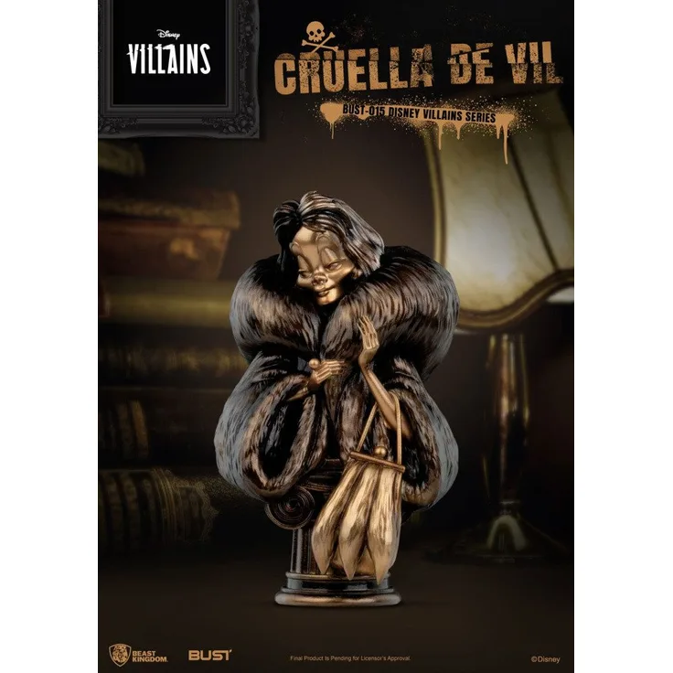 Beast Kingdom Toys Büste Disney Villains Series PVC Cruella De Vil 16 cm, detailreich, Blisterverpackung
