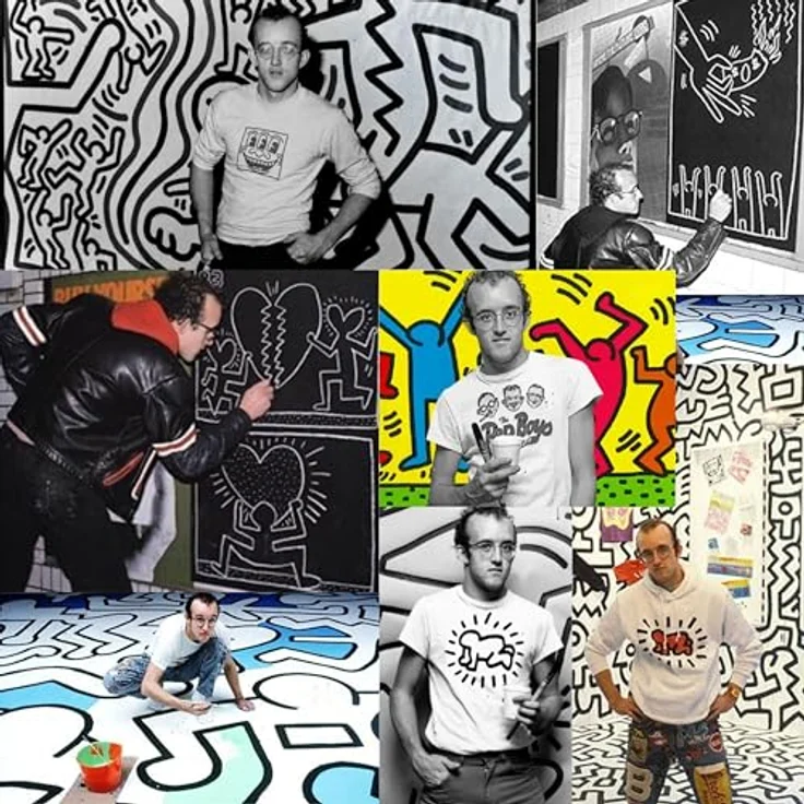 Vilac Mein Schachspiel Keith Haring, klassisches Holzschachspiel mit Baumwolltasche, bunt – Bild 6