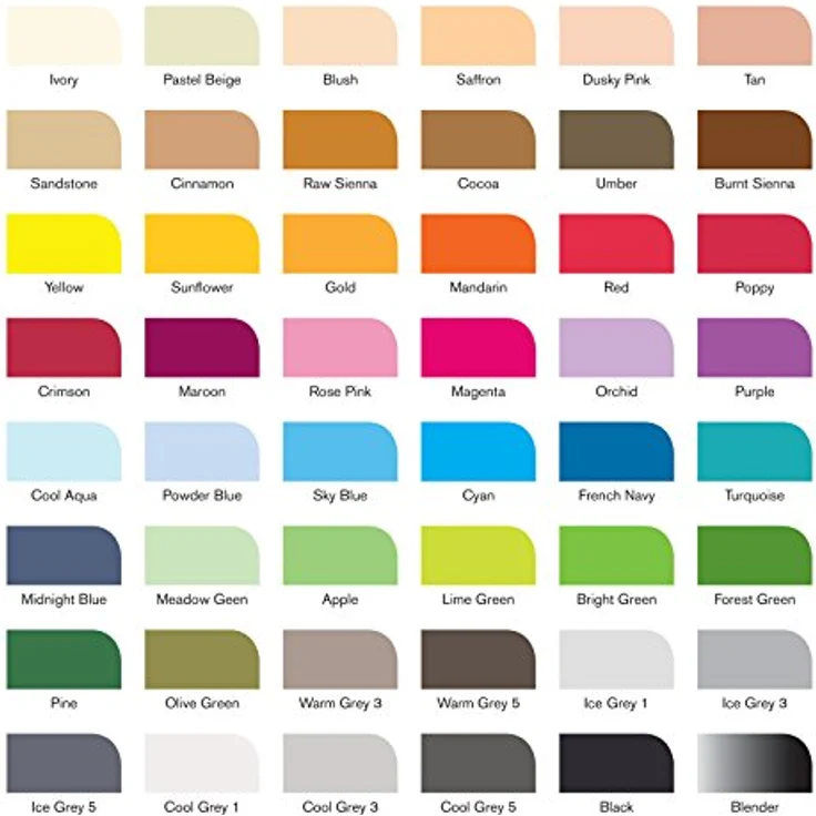 Winsor & Newton 290067 ProMarker Box , Professionelle Layoutmarker mit streifenfreier Farbadeckung - 2 Spitzen, fein und breit für Zeichnungen, Design und Layouts - 48 Farben Set, 1 stück (1er Pack) – Bild 3
