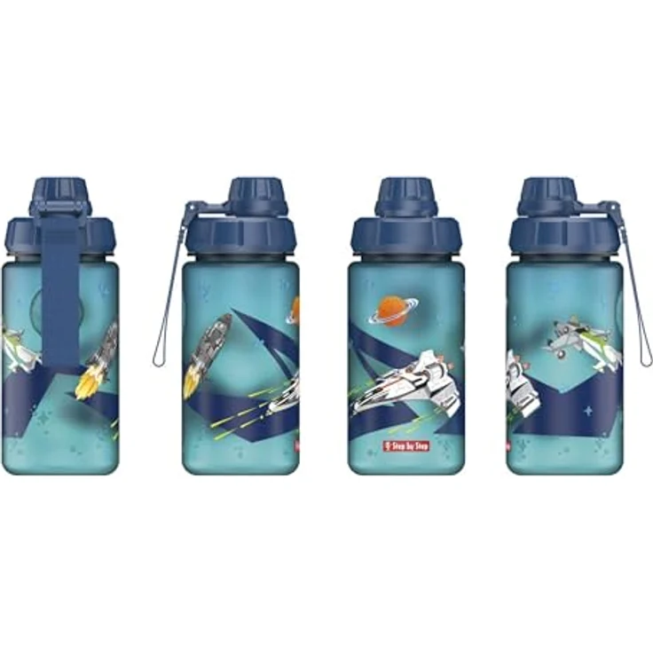 Step by Step Trinkflasche „Starship“, blau, BPA-frei, 0,55 Liter, geeignet für heiße und kohlensäurehaltige Getränke, geruchs- und geschmacksneutral – Bild 3