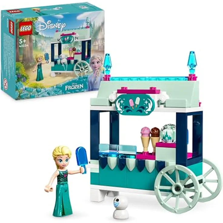 LEGO Disney Frozen Elsas Eisstand, Eiscreme-Spielzeug für Kinder mit Prinzessin Elsa-Puppe und Mini-Schneemann, Set zum Film Die Eiskönigin, spontanes Geschenk für Mädchen und Jungen ab 5 Jahren 43234